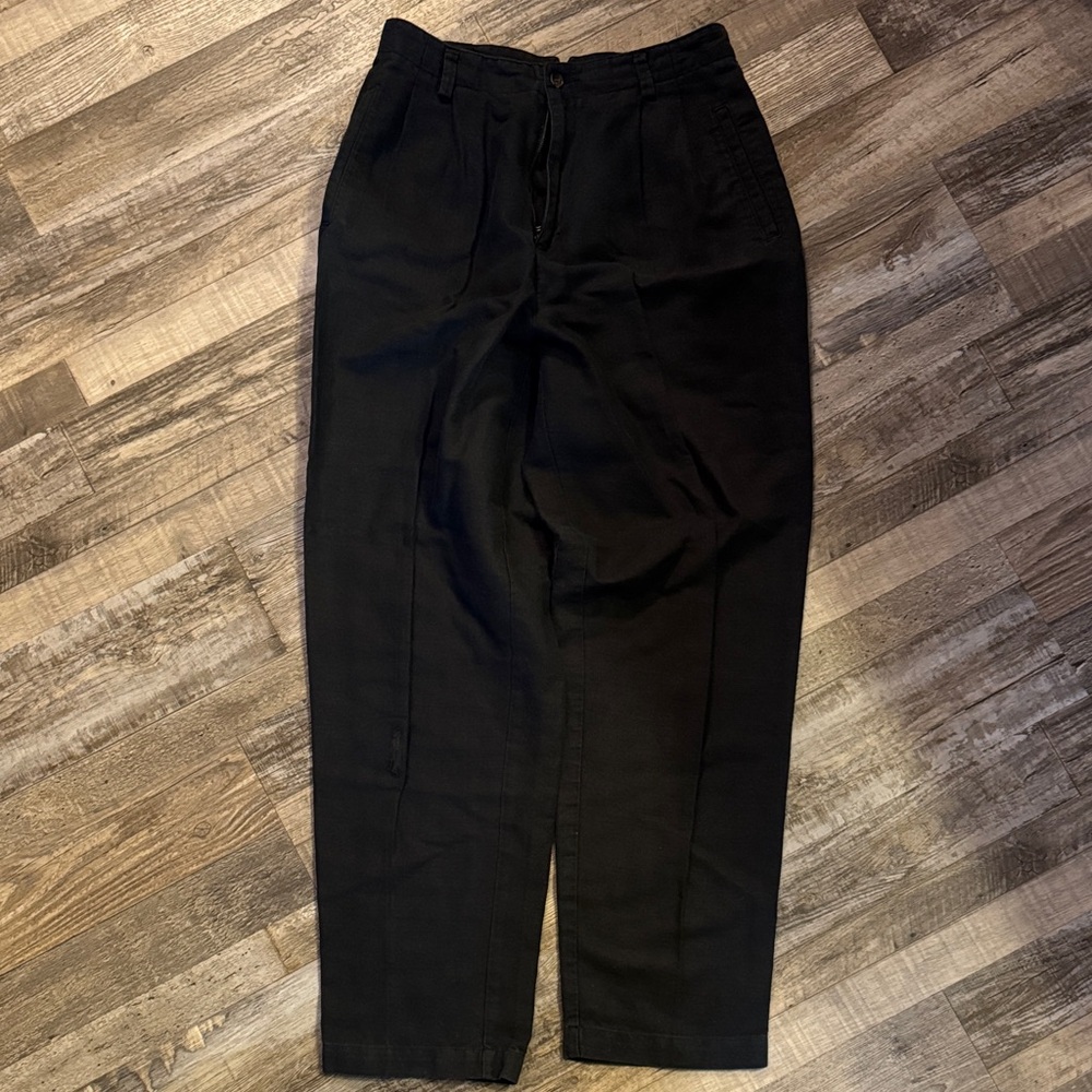 Elegant Black Wide Leg Linen Pants / DG4